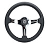 NRG Light Weight Gaming Steering Wheel - 350mm 3 Chrome Silver Spokes Perforated Leather - ST-018CH-PR Photo - Primary
