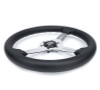 NRG Light Weight Gaming Steering Wheel - 350mm 3 Chrome Silver Spokes Perforated Leather - ST-018CH-PR Photo - Close Up