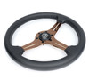 NRG Light Weight Gaming Steering Wheel - Blitz 350mm 3 Rose Gold Spokes Slits - Leather - No Dish - ST-018RG-PR Photo - Close Up