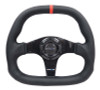 NRG Carbon Fiber Steering Wheel (320mm) Black CF Center w/Black Stitch Red Center Mark Flat Bottom - ST-019CF-R Photo - Primary