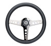NRG Light Weight Gaming Steering Wheel - Driftz 350mm 3 Black Chrome Spokes Perforated Leather - ST-034BC-PR Photo - Primary