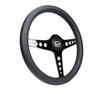 NRG Light Weight Gaming Steering Wheel - Driftz 350mm 3 Black Chrome Spokes Perforated Leather - ST-034BC-PR Photo - Close Up
