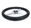 NRG Light Weight Gaming Steering Wheel - Driftz 350mm 3 Chrome Spokes Perforated Leather - ST-034CH-PR Photo - Close Up
