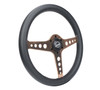 NRG Light Weight Gaming Steering Wheel - Driftz 350mm 3 Rose Gold Spokes Perforated Leather - ST-034RG-PR Photo - Close Up