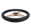 NRG Light Weight Gaming Steering Wheel - Driftz 350mm 3 Rose Gold Spokes Perforated Leather - ST-034RG-PR Photo - Close Up