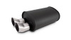Vibrant Streetpower Flat Blk Muffler 9.5x6.75x15in Body Inlet ID 3in Tip OD 3in w/Dual DTM Tips - 12336 Photo - Primary