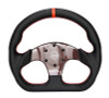 NRG Carbon Fiber Flat Bottom Steering Wheel (320mm) Red CF Center w/Red Stitch/Center Mark - RST-024CF/RD Photo - Close Up
