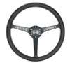 NRG Reinforced Stealth Wheel (380mm) 3 Spoke Center 1in Deep Dish - Perforated Leather Black Stitch - RST-380-STL-B Photo - Primary