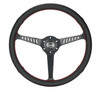 NRG Reinforced Stealth Wheel (380mm) 3 Spoke Center - 1in Deep Dish - Perforated Leather Red Stitch - RST-380-STL-R Photo - Primary