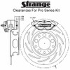 Strange Pro Series Dual Rear Brake Kit For 05-14 Mustang With OEM Ends 1 Pc Rotors, 4 Piston Calipers & DRM-35 Metallic Pads