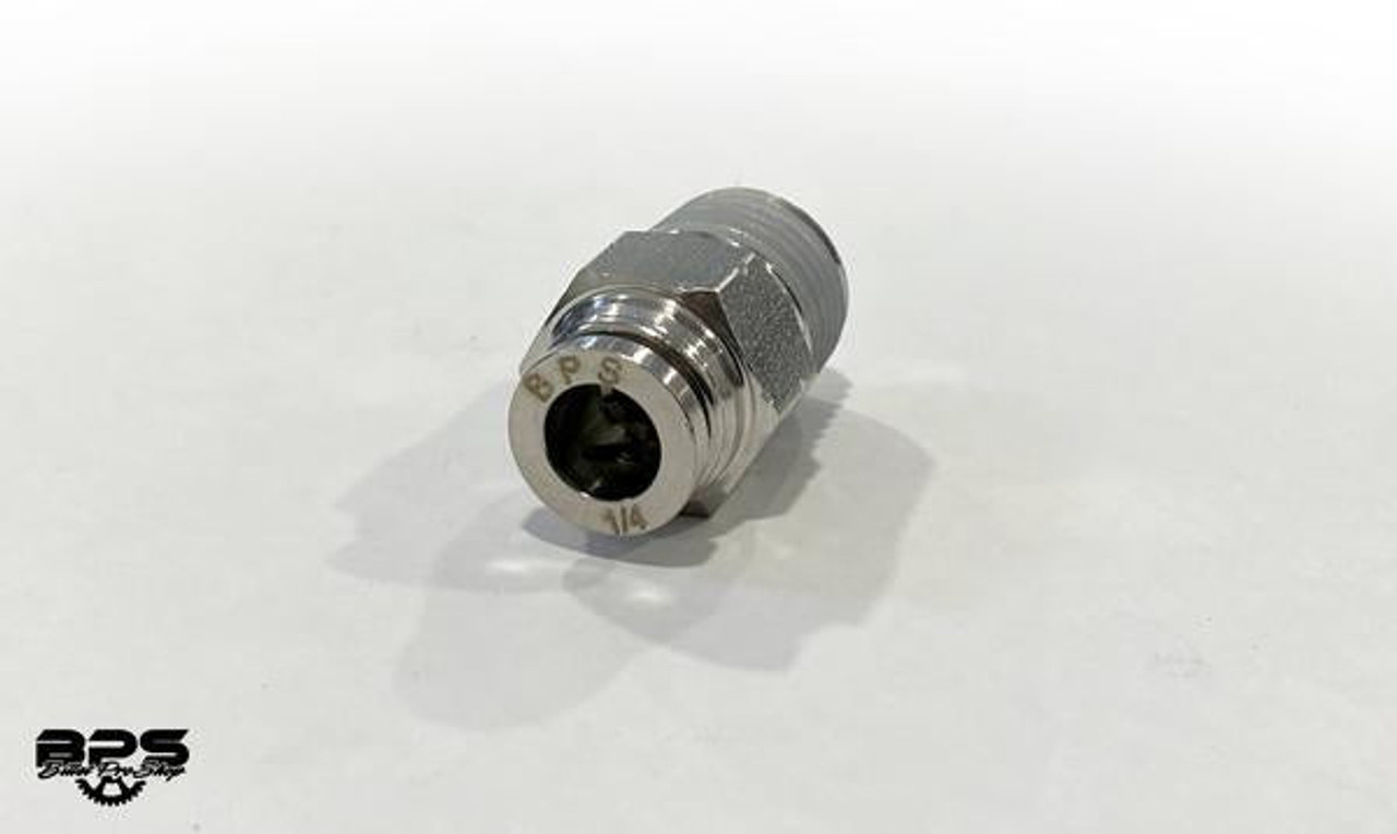 BPS Stainless Steel Push To Connect Straight Fitting (1/8" NPT Thread) - for use with 1/4in (6mm) OD tubing