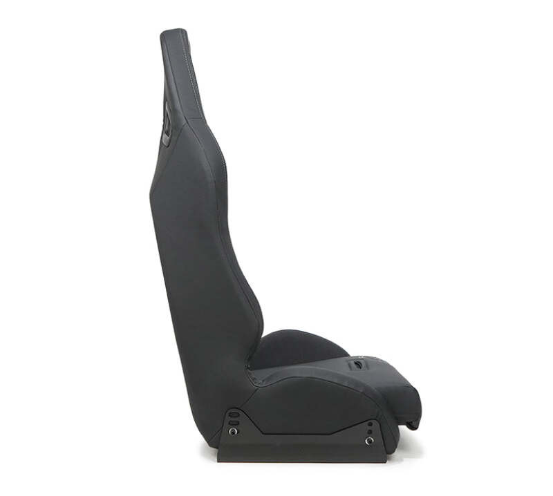 NRG Defender Water Resistant Steel Frame Suspension Seats Black w/ Black Trim & Yellow Embroidery - DF-100BK-S Photo - Close Up
