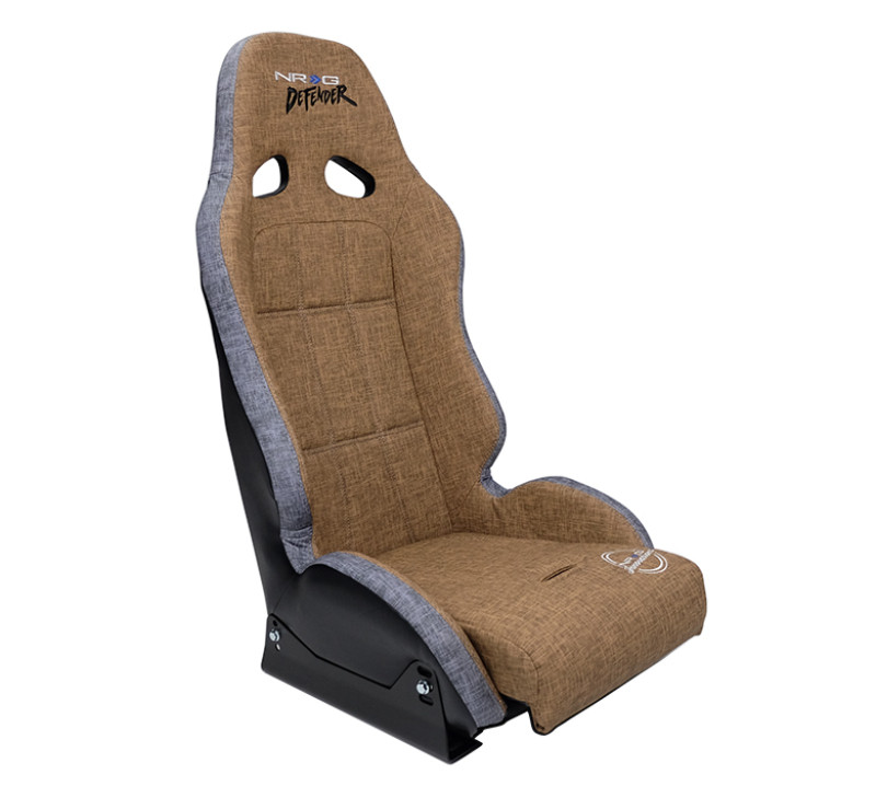 NRG Defender Seat Steel Frame Suspension - Brown w/ Gray Trim w/ Defender Logo - w/ Side Bracket - DF-100BR-S Photo - Primary