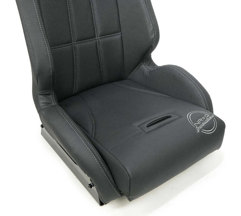 NRG Defender Seat Steel Frame Suspension - Brown w/ Gray Trim w/ Defender Logo - w/ Side Bracket - DF-100BR-S Photo - Close Up
