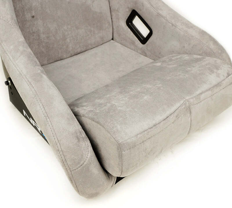 NRG FRP Bucket Seat ULTRA Edition - Large (Grey Alcantara/Pearlized Back) - FRP-302GY-ULTRA Photo - Close Up