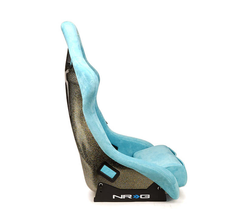 NRG FRP Bucket Seat ULTRA Edition W/ Grey Pearlized Back / Teal Microfiber Material - Large - FRP-302TL-ULTRA Photo - Close Up