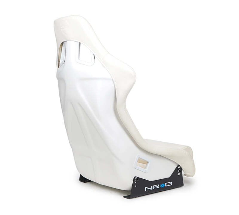 NRG FRP Bucket Seat White Vinyl Material (Large) - FRP-302WT-V Photo - Close Up