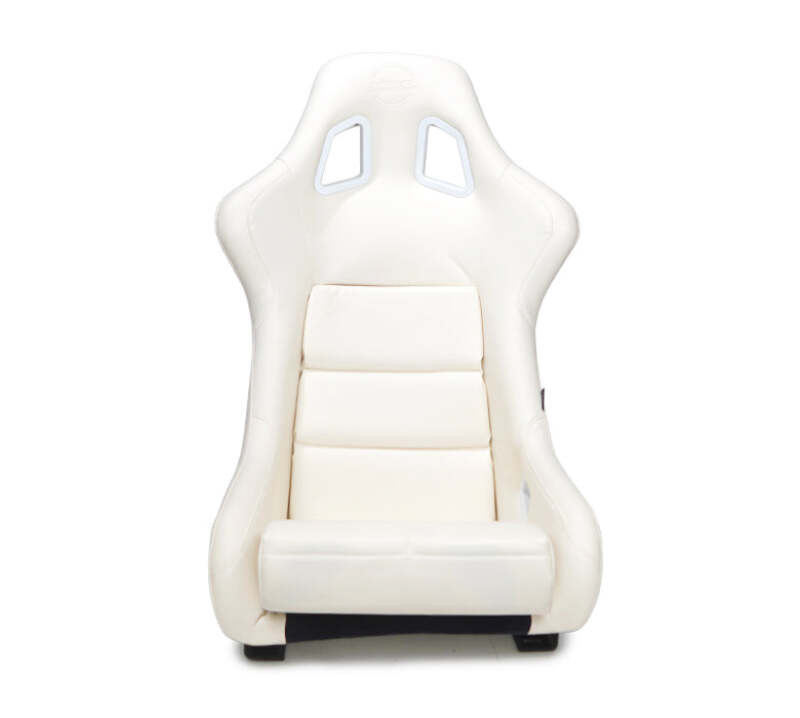 NRG FRP Bucket Seat White Vinyl Material (Large) - FRP-302WT-V Photo - Close Up