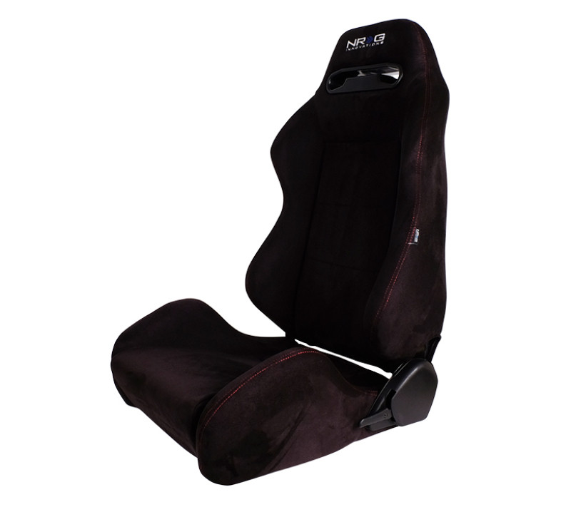NRG Sport Seats (Pair) Type-R Suede w/NRG Logo - Black w/Red Stitching - RSC-220L/R Photo - Primary