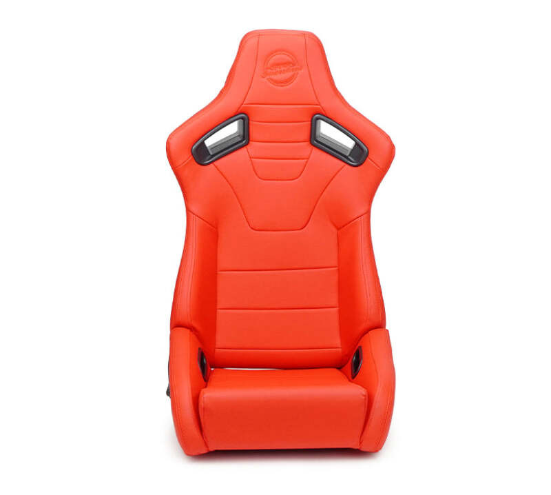 NRG Omega Reclinable Racing Seat (Pair) Red with Black Carbon Vinyl Back - RSC-750RD/BK L/R Photo - Primary