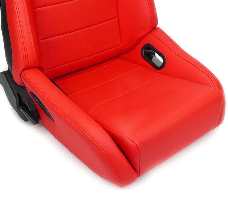 NRG Omega Reclinable Racing Seat (Pair) Red with Black Carbon Vinyl Back - RSC-750RD/BK L/R Photo - Close Up