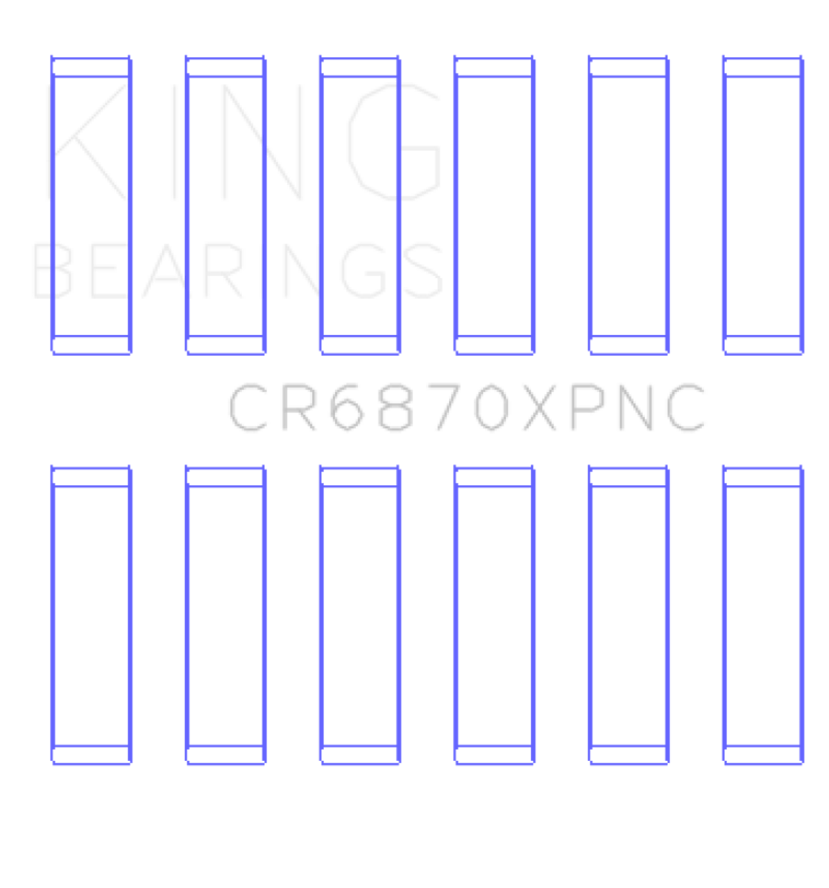 King Nissan VR38DETT (Size .025) pMaxKote Performance Con Rod Bearing Set - CR6870XPNC0.25 Photo - Primary