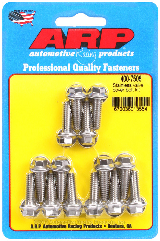 ARP Valve Cover Stainless Steel 1/4in x 20 Hex Bolt Kit (14/pkg) - 400-7508 Photo - Primary