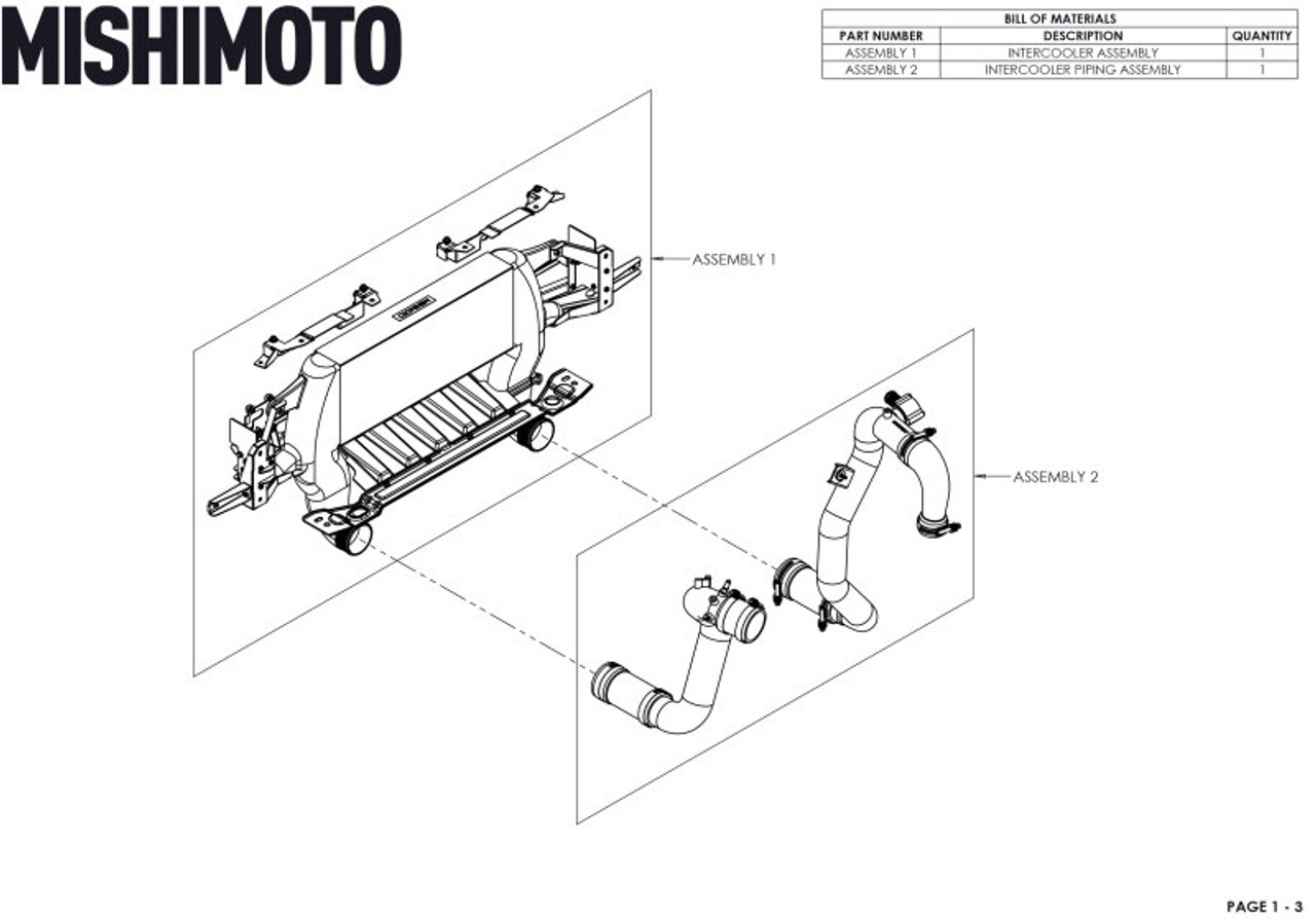Mishimoto 21+ Bronco 2.3L High Mount INT Kit BK Core P Pipes - MMINT-BR23-21HKBKP User 1