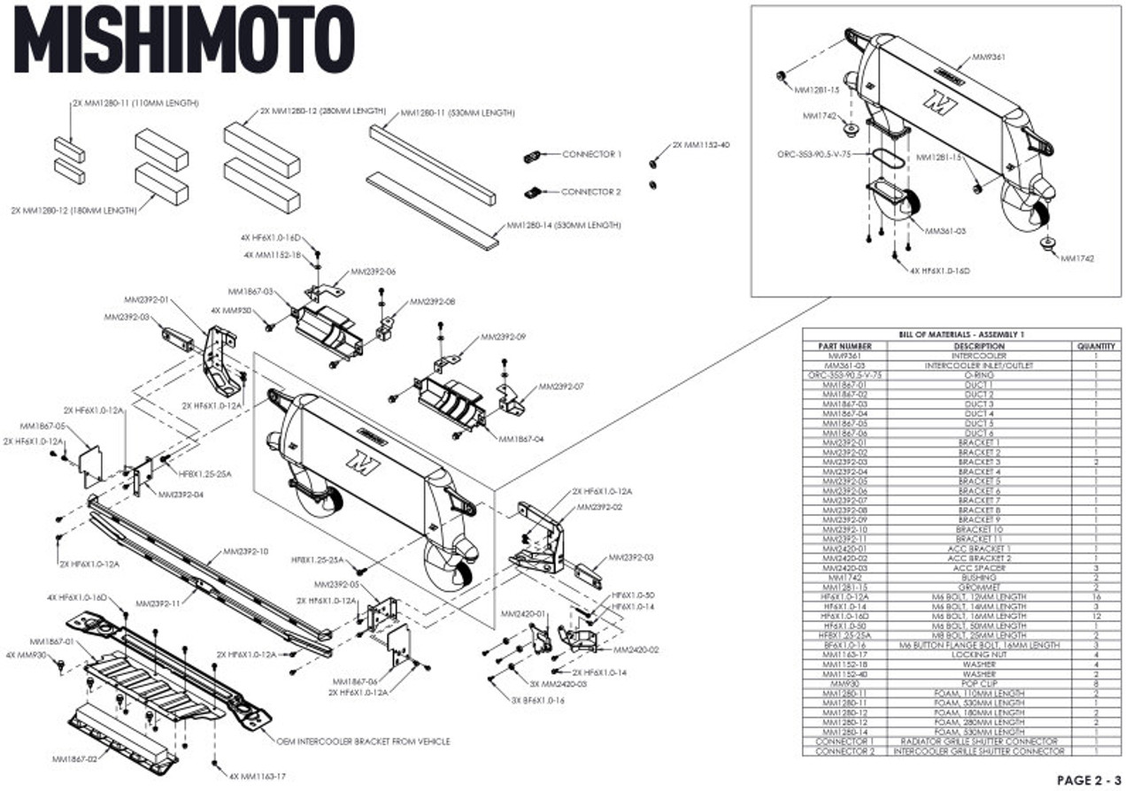 Mishimoto 21+ Bronco 2.3L High Mount INT Kit BK Core P Pipes - MMINT-BR23-21HKBKP User 1