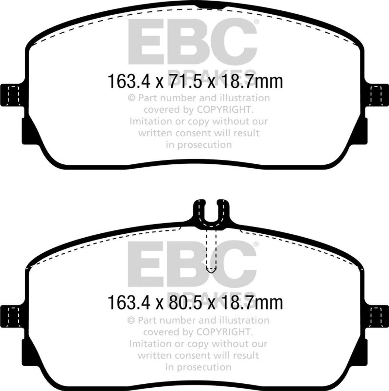 EBC 2020+ Mercedes-Benz GLA250 (H247) 2.0T Greenstuff Front Brake Pads - DP62390 Photo - Primary