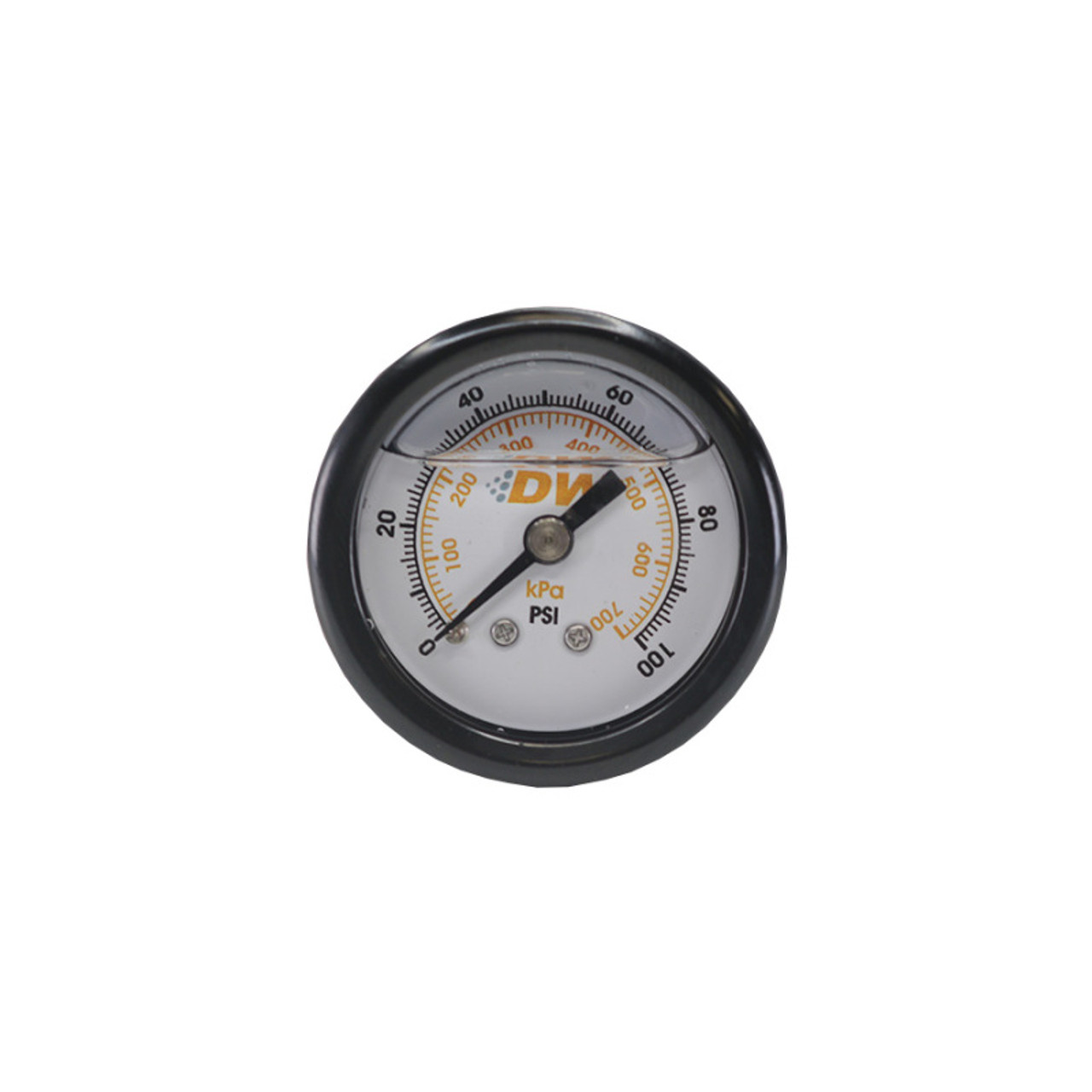 DeatschWerks 0-100 PSI 1/8in NPT Mechanical Fuel Pressure Gauge 1.5in Diameter Black Housing - 6-01-GL Photo - Primary