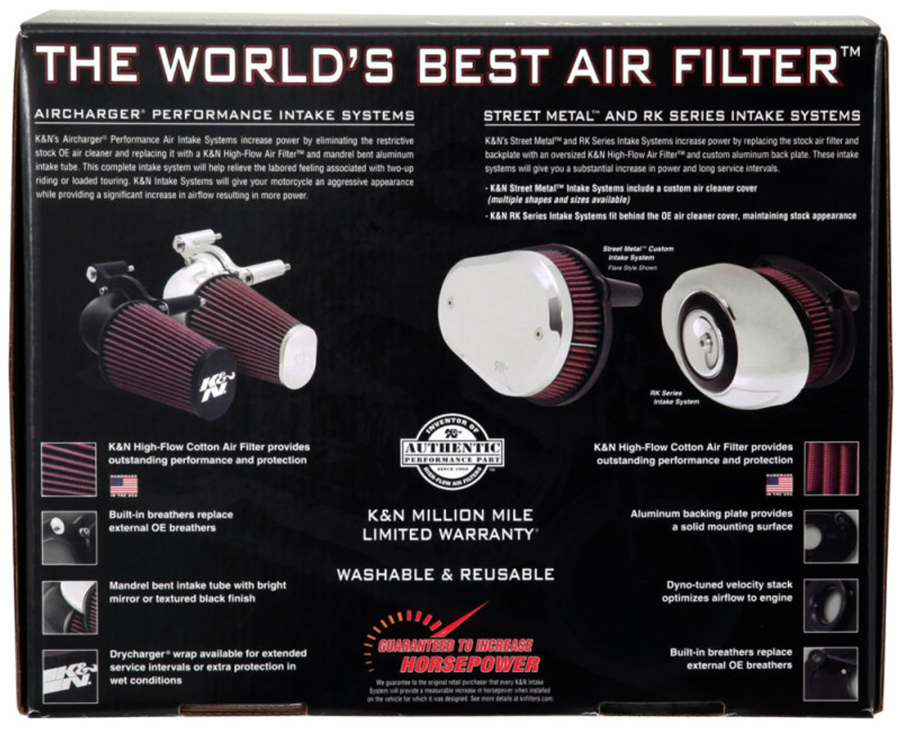 K&N FIPK H/D Touring Models 2017-2018 BLACK Performance Air Intake System - 57-1138 Photo - in package