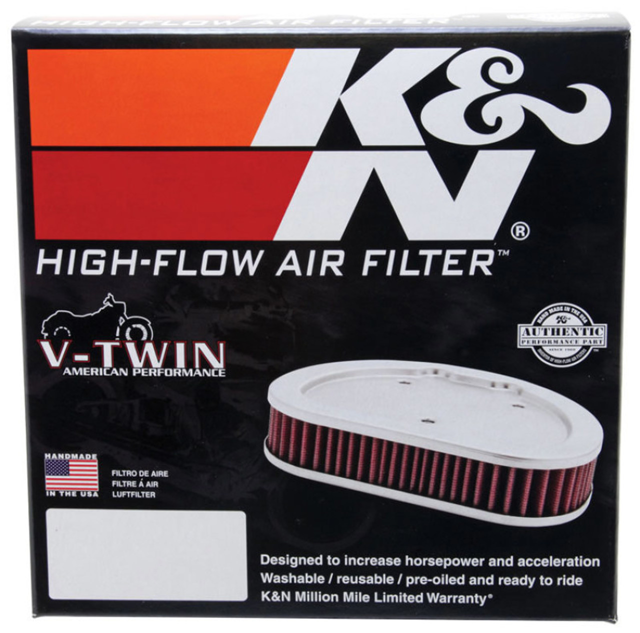 K&N Harley Davidson EVO 1990-1999 Air Filter - HD-1390 Photo - in package