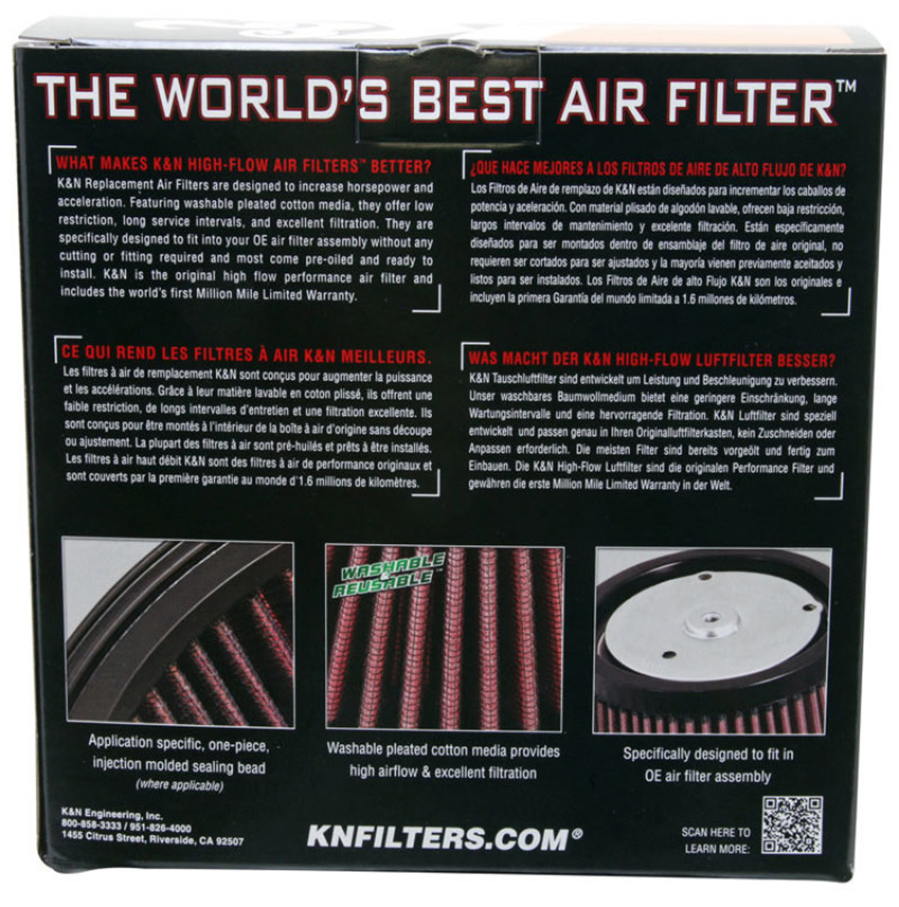 K&N Harley Davidson EVO 1990-1999 Air Filter - HD-1390 Photo - in package
