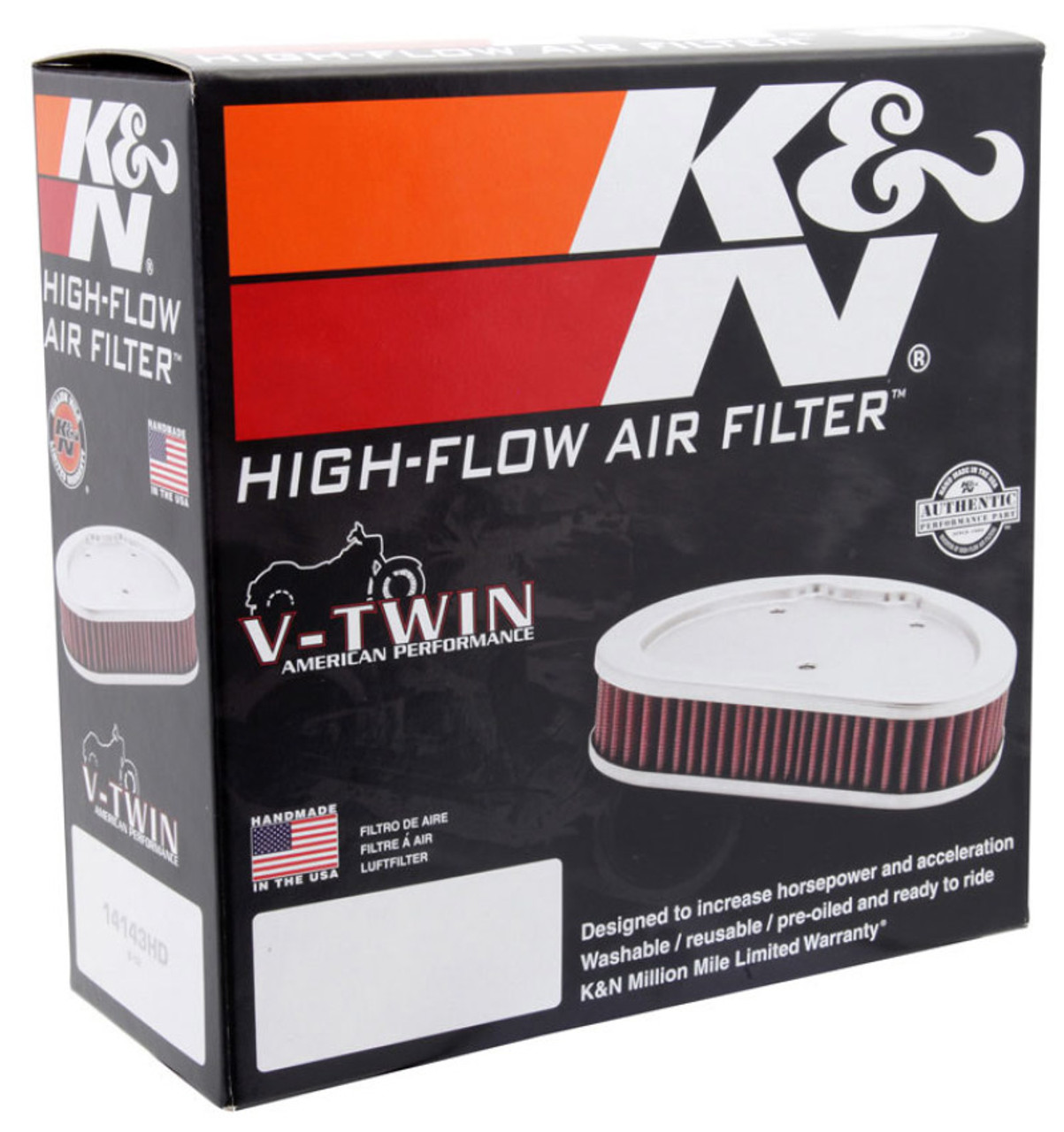 K&N Harley Davidson EVO 1990-1999 Air Filter - HD-1390 Photo - in package