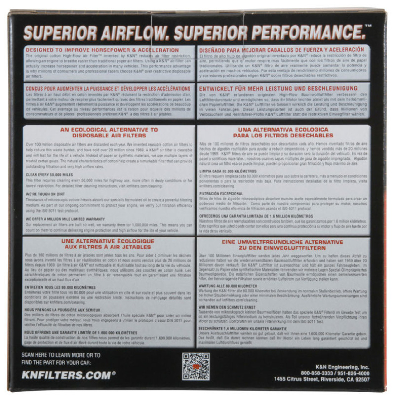 K&N Universal Clamp-On Air Filter 3.938in FLG 7.125in X 5.313in Base 3.5in Top w/ Stud 5in Height - RC-5056 Photo - in package