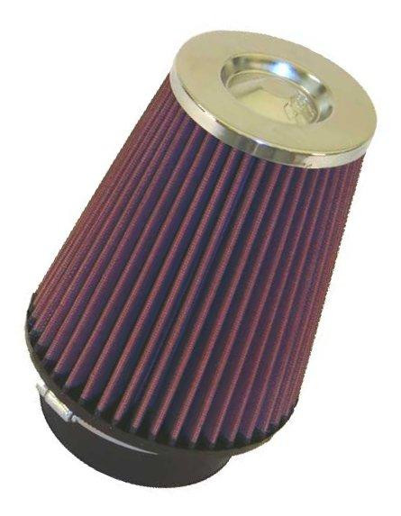 K&N Universal Air Filter Chrome Round Tapered Red - 4in ID x 1.125in L x 5.5in H (Multi Lingual) - RG-1001RD-L Photo - Primary