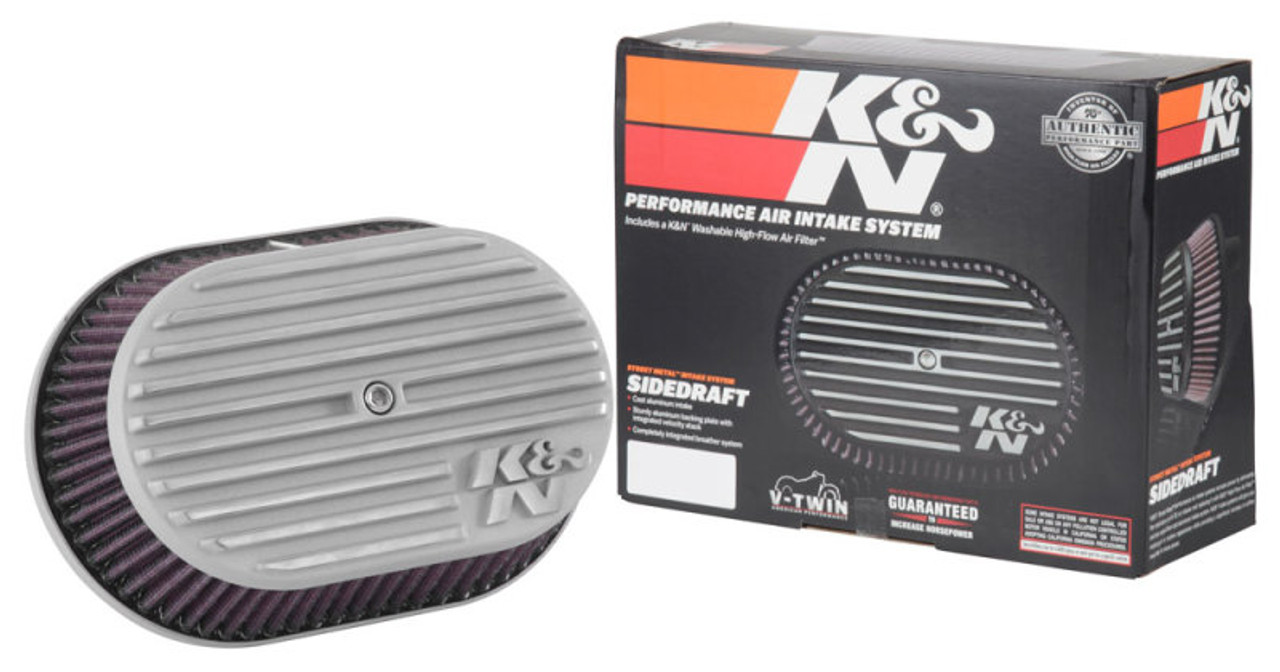 K&N Street Metal Intake System Side Draft Touring Silver Intake System-Harley Davidson - RK-3952S Photo - out of package