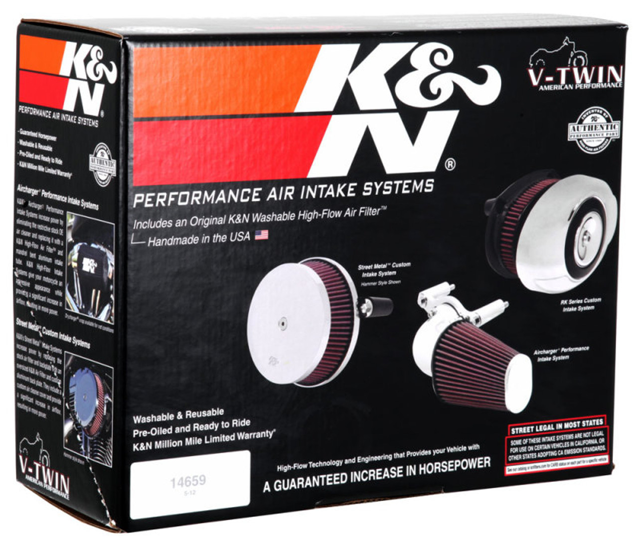 K&N Street Metal Intake System - Hammer- Chrome Intake System-Harley Davidson - RK-3954 Photo - in package