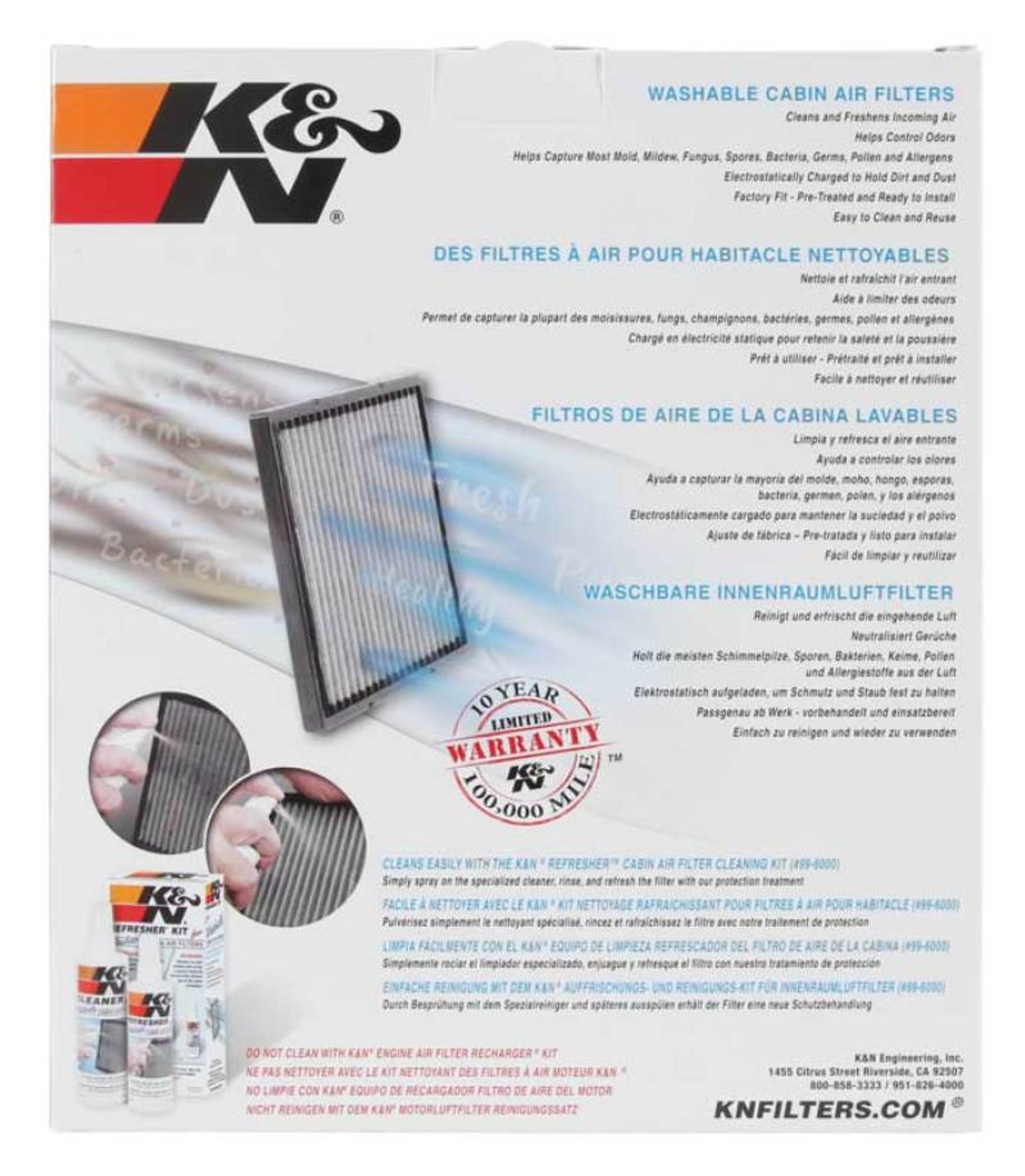 K&N 08-20 Dodge Grand Caravan 3.6L Cabin Air Filter - VF2038 Photo - in package