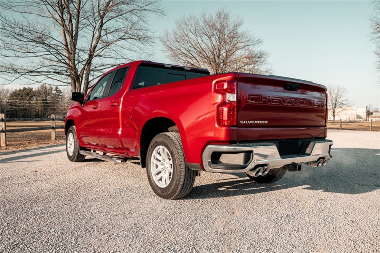 Corsa 19-23 Chevrolet Silverado 1500 5.3L 147.5in Wheel Base Cat-Back Dual Rear 4in Polish Tips - 21199 Photo - Mounted