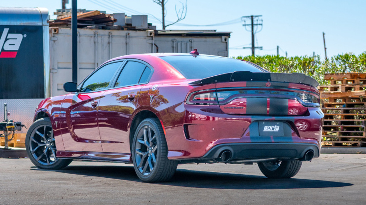 Borla 19-23 Dodge Charger GT 3.6L V6 RWD ATAK Catback Exhaust - Black Chrome Tips - 140918BC Photo - Mounted