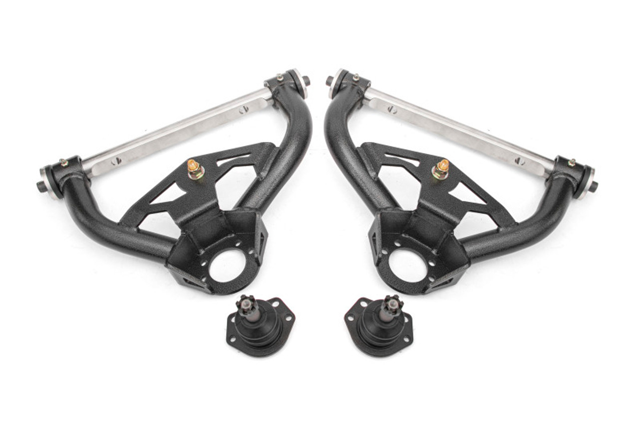 BMR 78-87 GM G-Body Non-Adjustable Upper A-Arms Delrin Std Ball Joint - Black Hammertone - AAU461H Photo - Primary