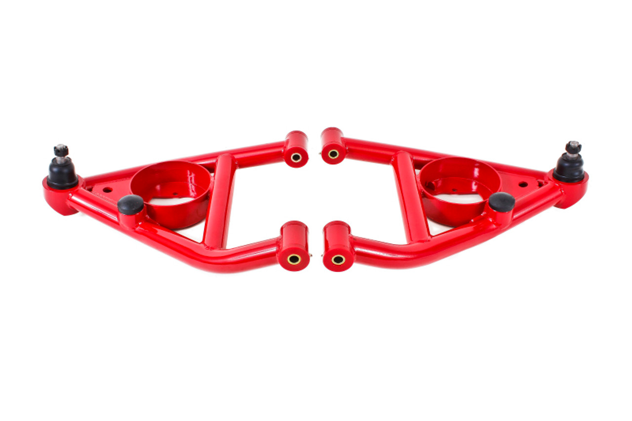 BMR 67-69 F-Body A-arms Lower, DOM Non-adjustable Polyurethane Bushings Front Bump Stops Red - AA006R Photo - Primary