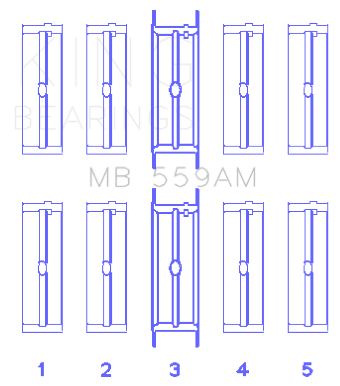 King Ford 330/352/360/390/410/428 Engine (Size 020) Main Bearing Set - MB559AM020 Photo - Primary