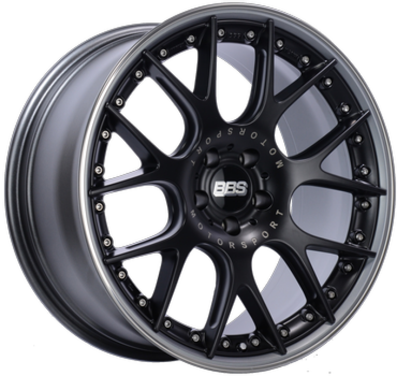 BBS CH-RII 22x10.5 5x112 ET15 Satin Black Center Platinum Lip SS Rim Prot Wheel - 82mm PFS Req - CH7205BPPO Photo - Primary