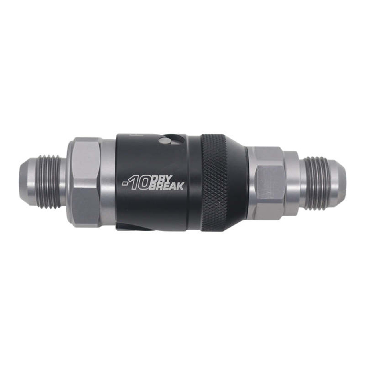 DeatschWerks 10AN Male Flare Quick Disconnect Dry Break Fitting - 2 Pieces Anodized Matte Black - 6-02-0224-B Photo - Primary