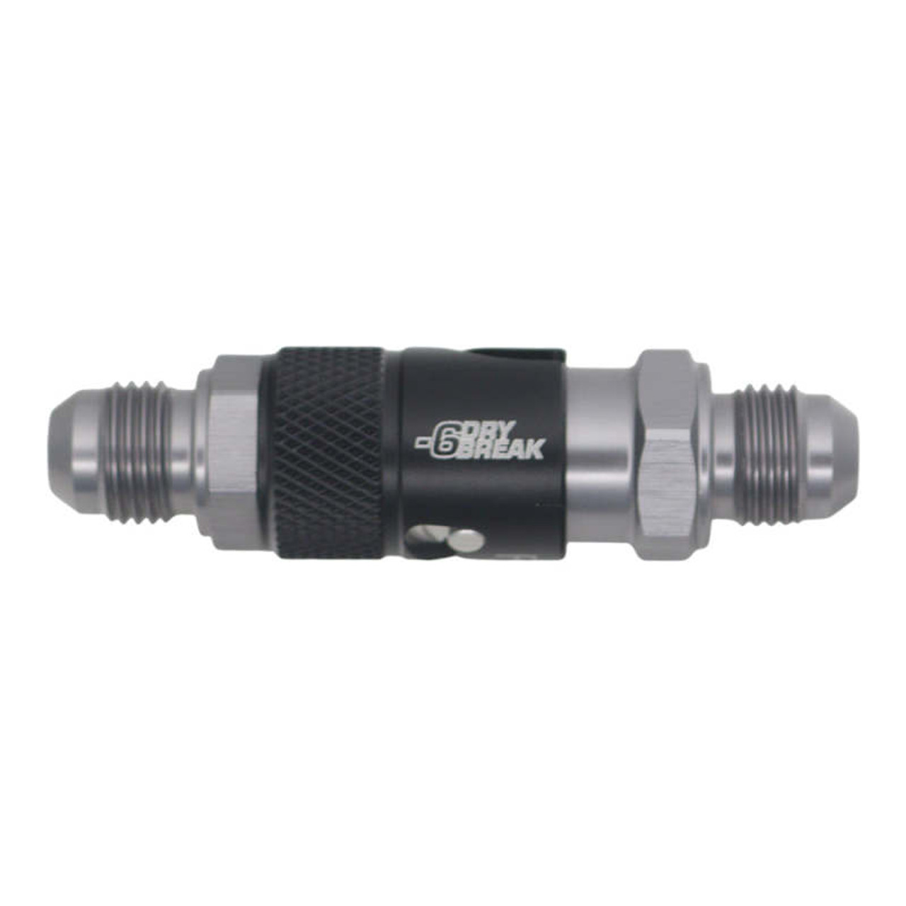 DeatschWerks 6AN Male Flare Quick Disconnect Dry Break Fitting - 2 Pieces Anodized Matte Black - 6-02-0225-B Photo - Primary
