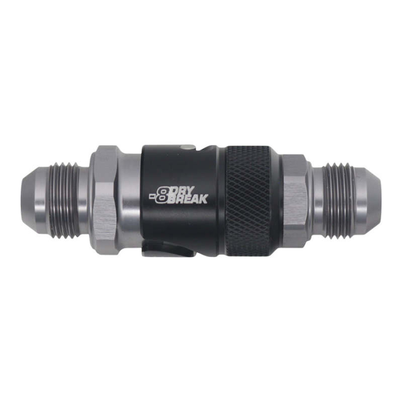 DeatschWerks 8AN Male Flare Quick Disconnect Dry Break Fitting - 2 Pieces Anodized Matte Black - 6-02-0226-B Photo - Primary