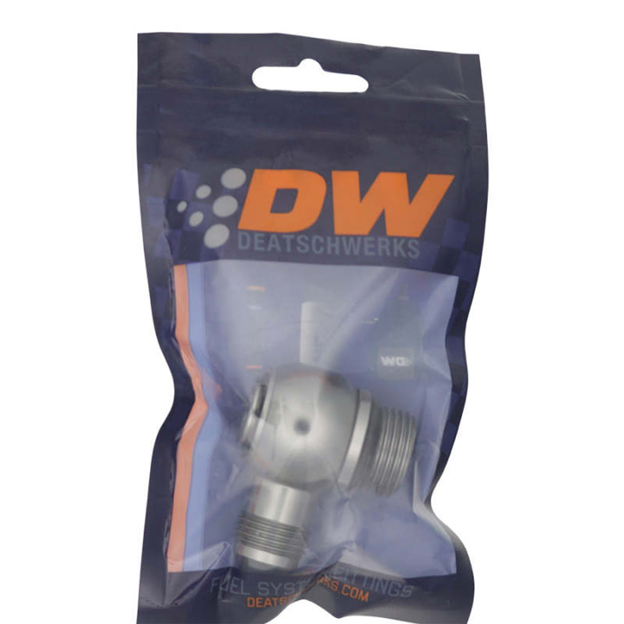 DeatschWerks 10AN ORB Male to 8AN Male Flare Low Profile 90-Degree Swivel - Anodized DW Titanium - 6-02-0418 Photo - lifestyle view